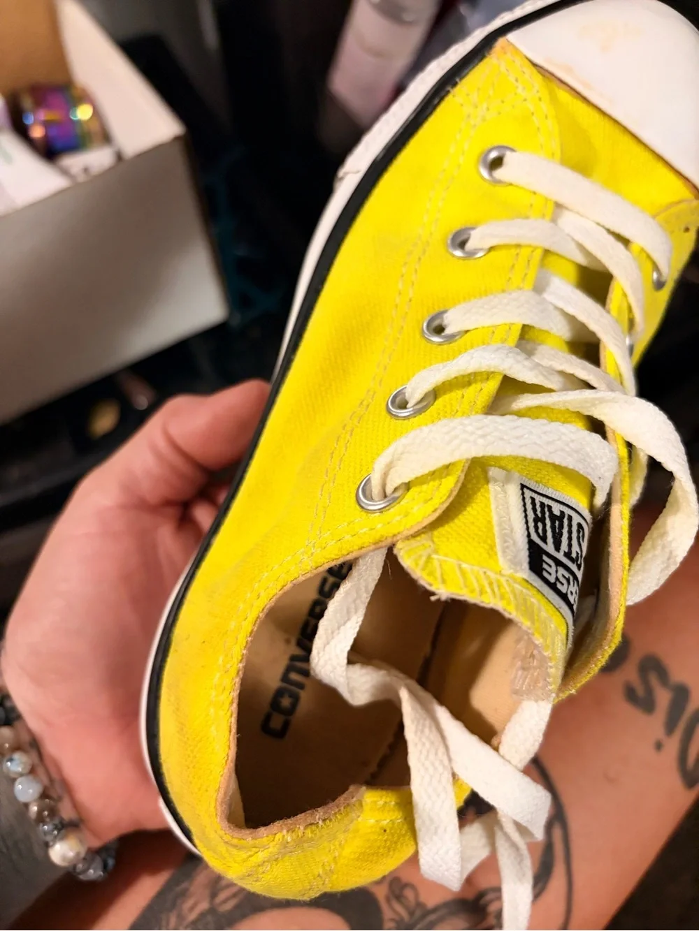 Converse Kids Neon Yellow Low-Top Canvas Sneakers